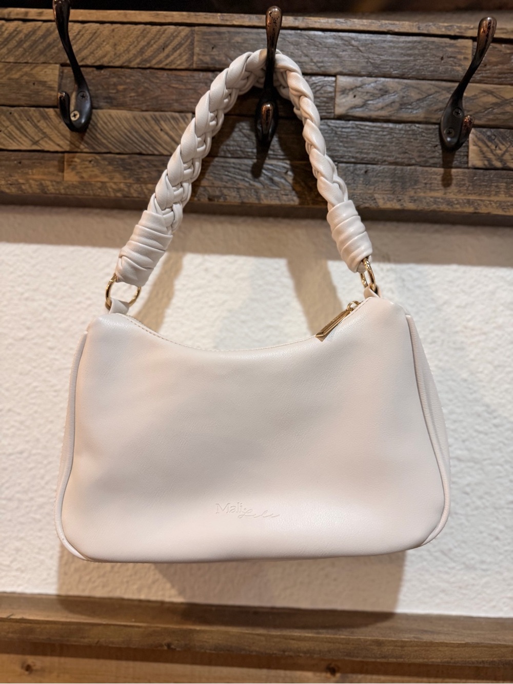 Unbranded Cream Braided-Handle Shoulder Bag